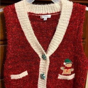 Red and White Holiday Sweater Vest
